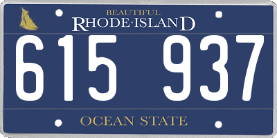 RI license plate 615937