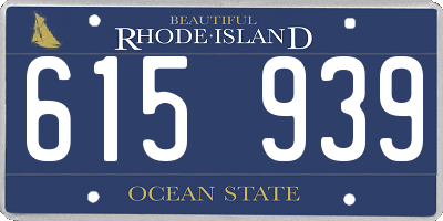 RI license plate 615939