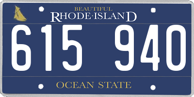 RI license plate 615940