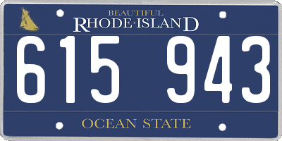 RI license plate 615943