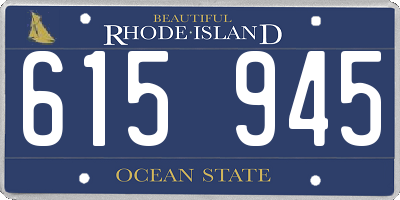 RI license plate 615945