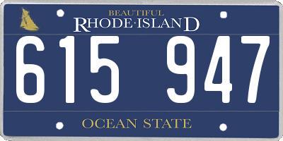 RI license plate 615947