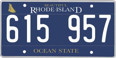 RI license plate 615957