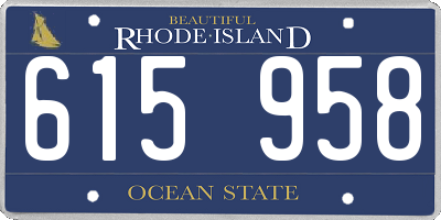 RI license plate 615958