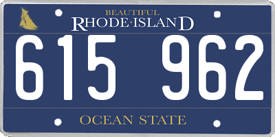 RI license plate 615962