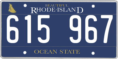 RI license plate 615967