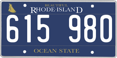 RI license plate 615980
