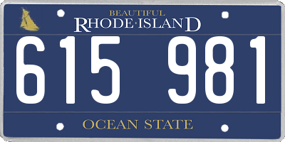 RI license plate 615981