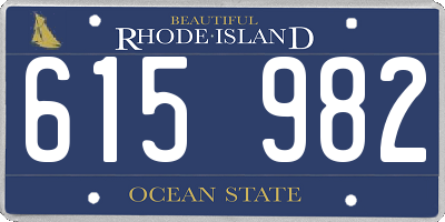 RI license plate 615982