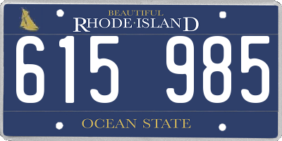 RI license plate 615985