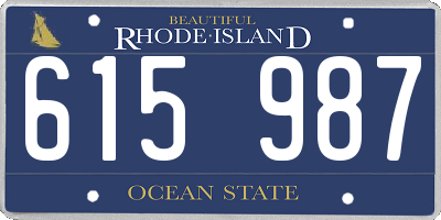 RI license plate 615987
