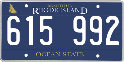 RI license plate 615992
