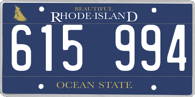 RI license plate 615994