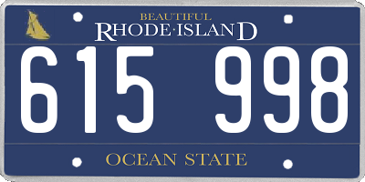 RI license plate 615998