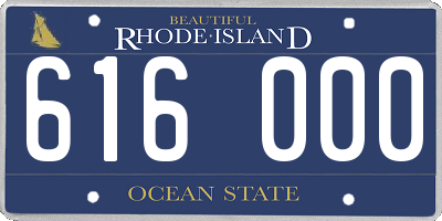 RI license plate 616000