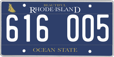 RI license plate 616005