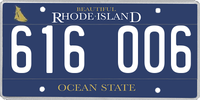 RI license plate 616006