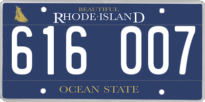RI license plate 616007