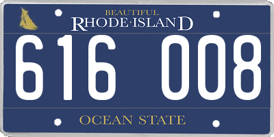 RI license plate 616008