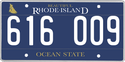 RI license plate 616009