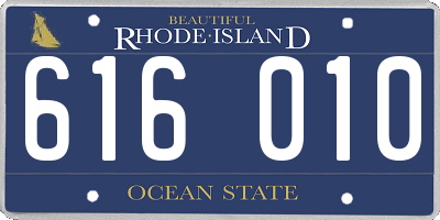 RI license plate 616010