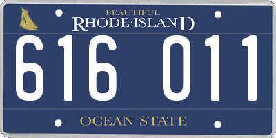 RI license plate 616011
