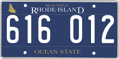 RI license plate 616012