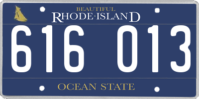 RI license plate 616013