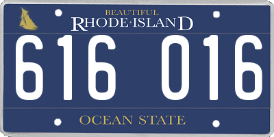 RI license plate 616016