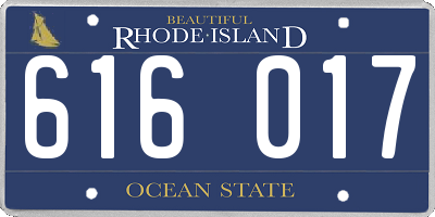 RI license plate 616017