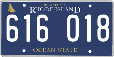 RI license plate 616018