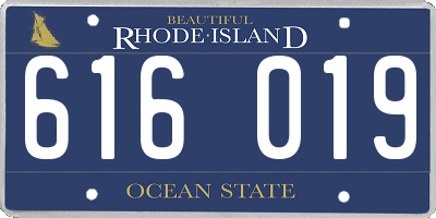 RI license plate 616019