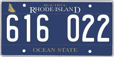 RI license plate 616022