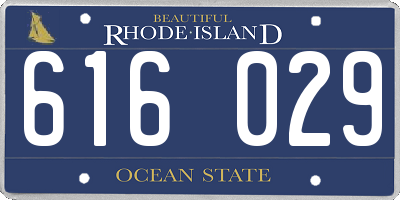 RI license plate 616029