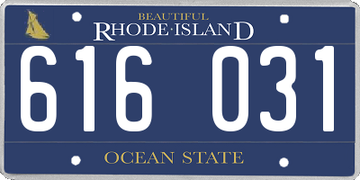 RI license plate 616031