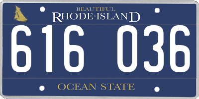 RI license plate 616036