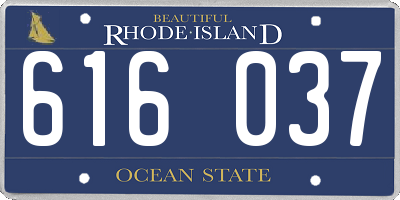 RI license plate 616037