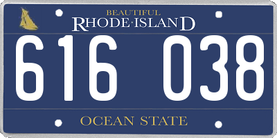 RI license plate 616038