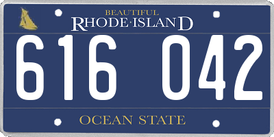 RI license plate 616042