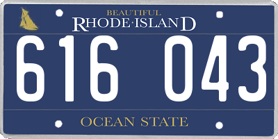 RI license plate 616043