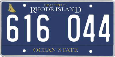 RI license plate 616044