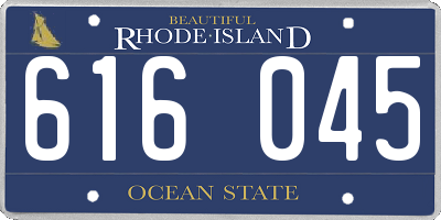 RI license plate 616045
