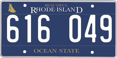 RI license plate 616049
