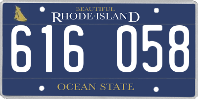 RI license plate 616058