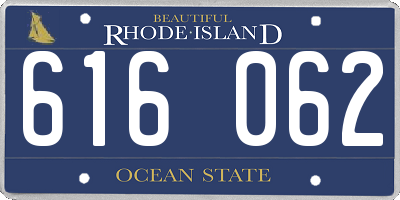 RI license plate 616062