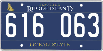 RI license plate 616063