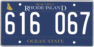 RI license plate 616067