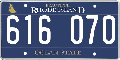 RI license plate 616070