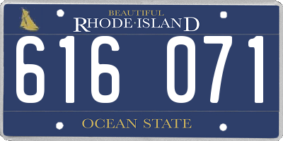 RI license plate 616071