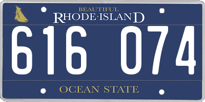 RI license plate 616074